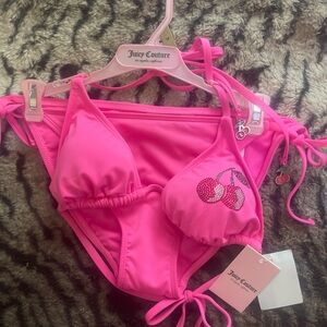 Juicy Couture Hot Pink Bikini with Cherry Detail